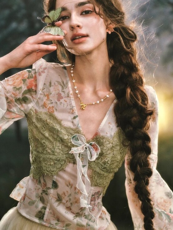 Lacemade Tops - Lacemade Floral Lace-Trim Top
